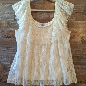 Indigo Rose Off White Lace Tunic With Tank Underneath